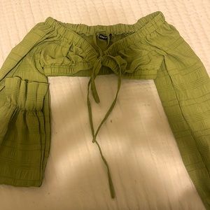 Green crop top